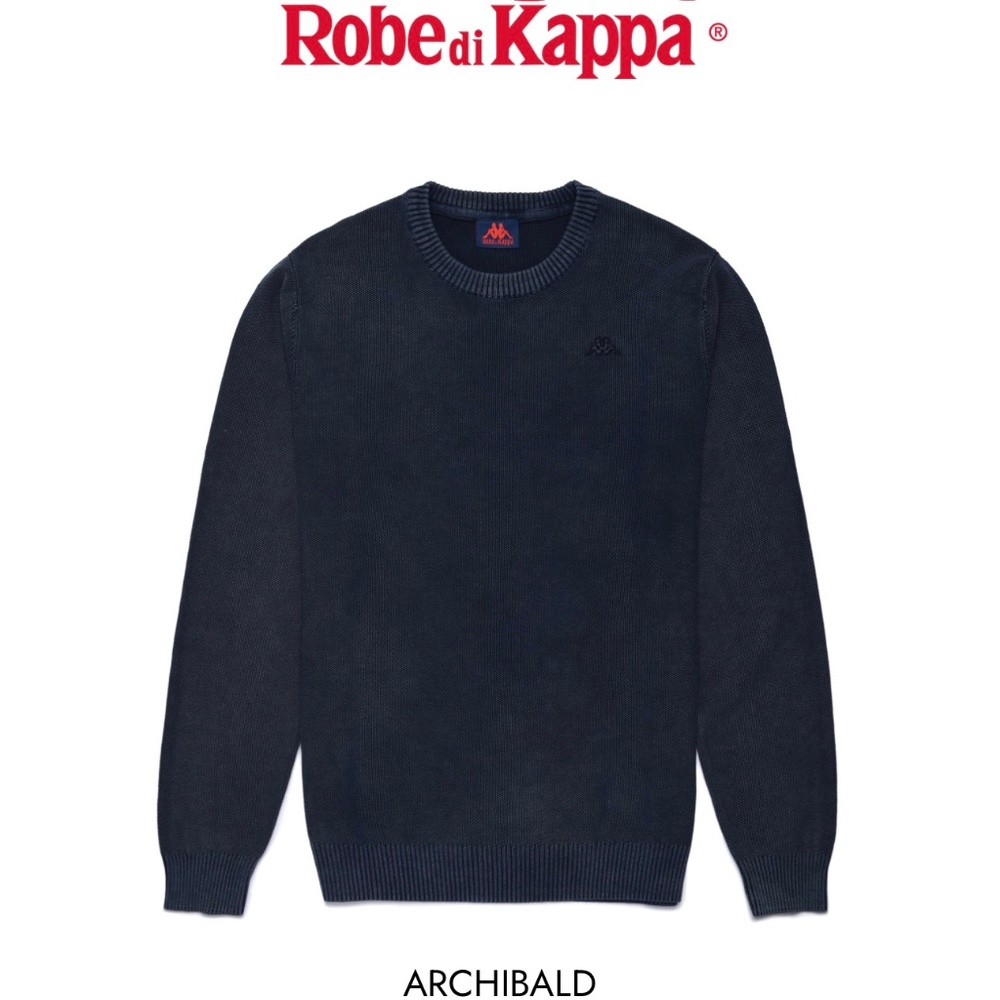 NWT Men’s KAPPA Archibald Lightweight Crewneck Sweater in Blue Navy, Size S